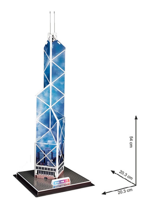 중국 은행 홍콩의 타워 3d 스테레오 음악 큐브 퍼즐 중국 건축 조립 종이 모델 특성 영화 및 Tv